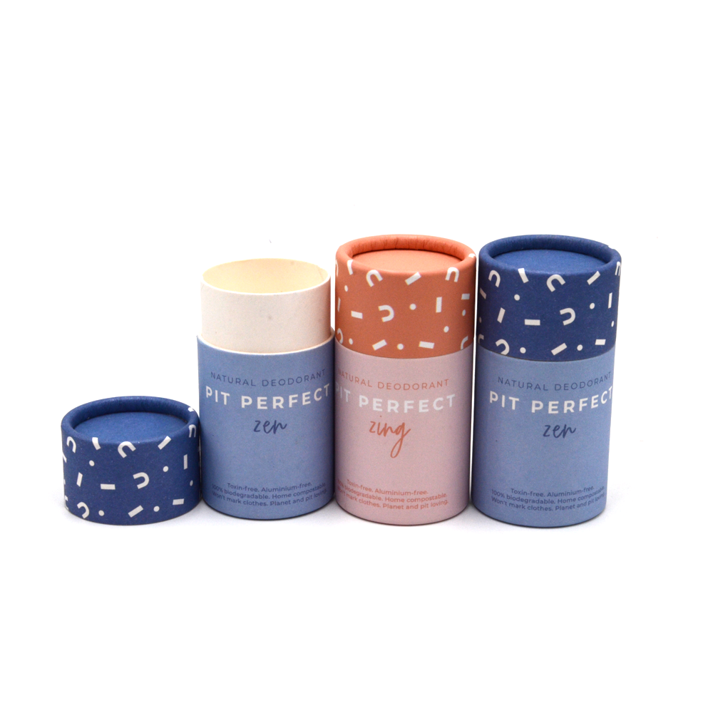 Luxury Eco Friendly Biodegradable Round Paper Container Custom Push Up Lip Balm Deodorant Packaging Paper Tube