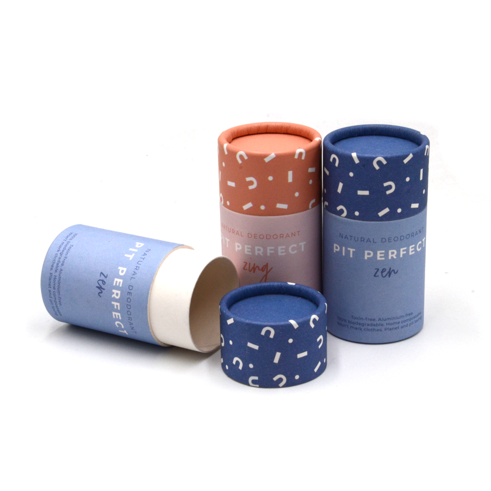 Luxury Eco Friendly Biodegradable Round Paper Container Custom Push Up Lip Balm Deodorant Packaging Paper Tube