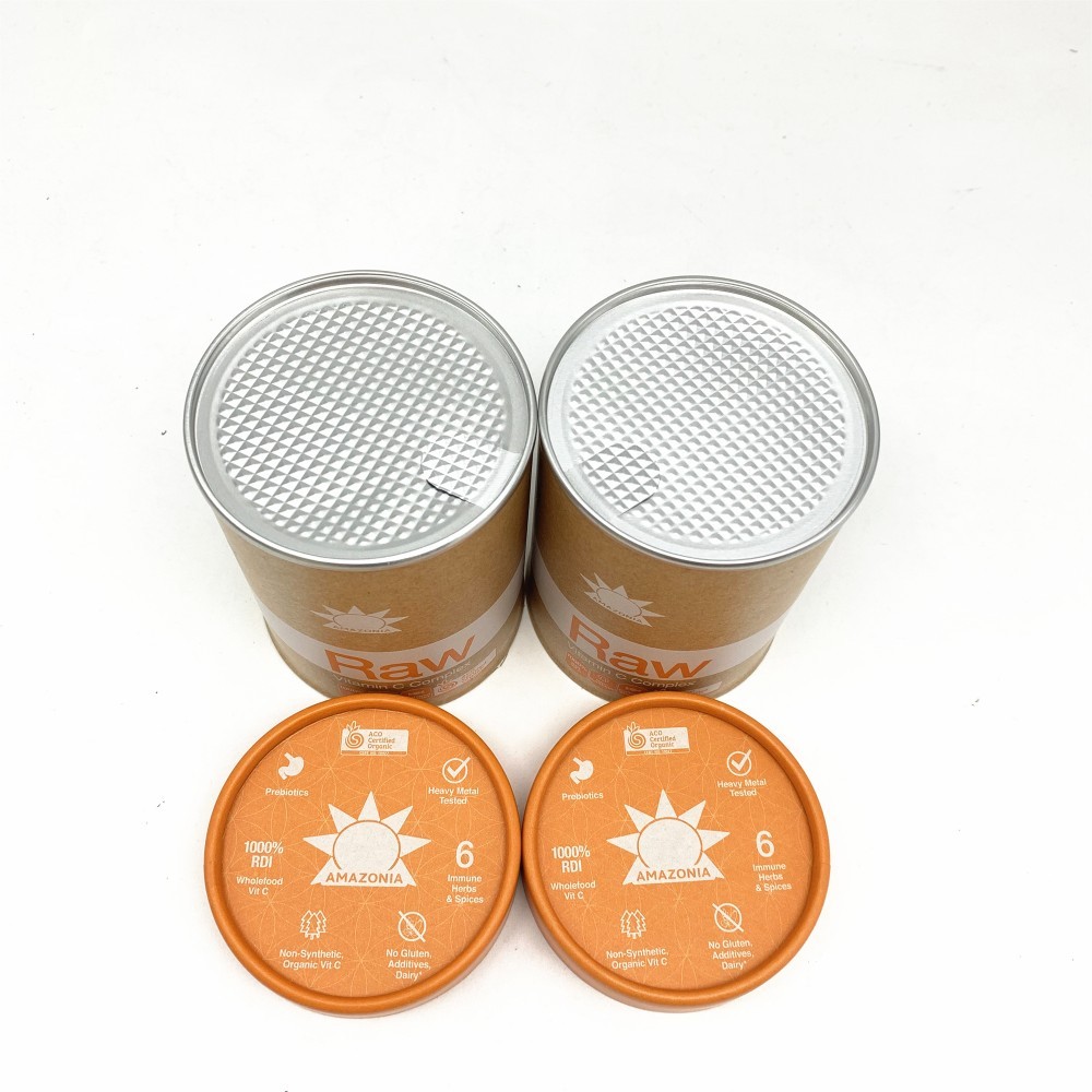 Custom Logo Food Grade Paper Tube Packaging Coffee Milk Protein Powder Tube Packaging Box With Easy Peer Seal Lid
