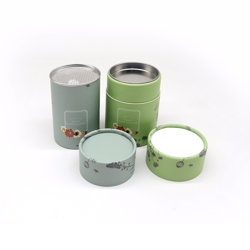 Custom Design Tea Paper Tin Tube Box Packaging Matte Lamination Biodegradable Cardboard Coffee Beans Canister