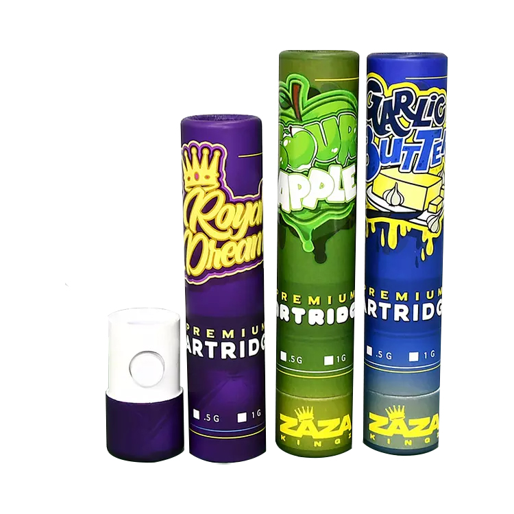 Compliant Child Resistant Cardboard Tubes for Cannabis Vape Carts
