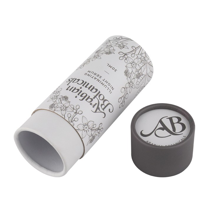 White Recyclable Cardboard Tubes Packaging Cosmetics Paper Containers for 30ml Glass Bottle